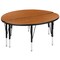Flash Furniture Round 47.5 W, 48 L, 25.25 H, Chrome, Laminate, Particleboard, Steel, Wood Grain XU-GRP-A48-HCIRC-OAK-T-P-GG - alternate 9